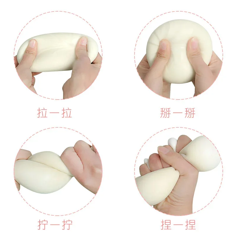 1PC 25cm Extra Large Realistic Steamed Bun Squeezable Flour Ball With Slow Rebound A Stress-relieving Toy With Steamer