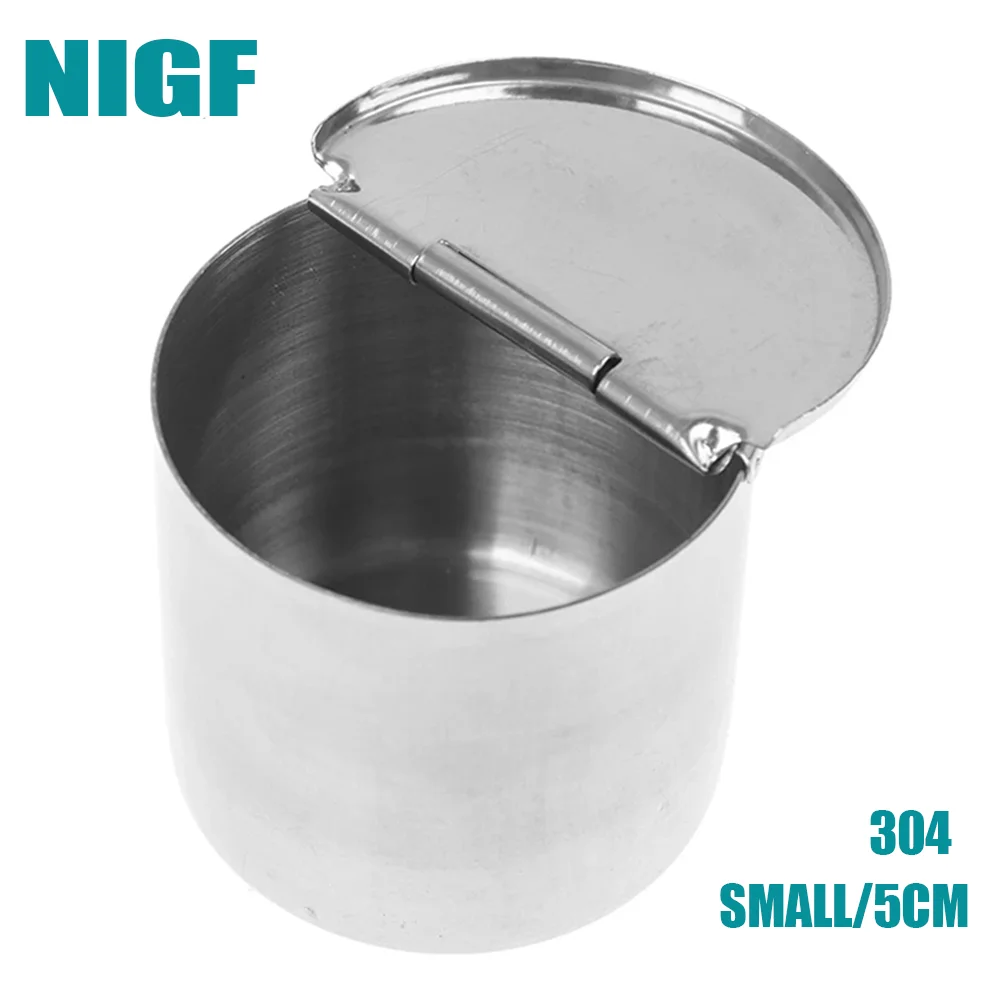 NIGF 1PCS Cotton Tank Stainless Steel Medical Dental Cotton Tank Alcohol Disinfection Jar Container Storage supplies