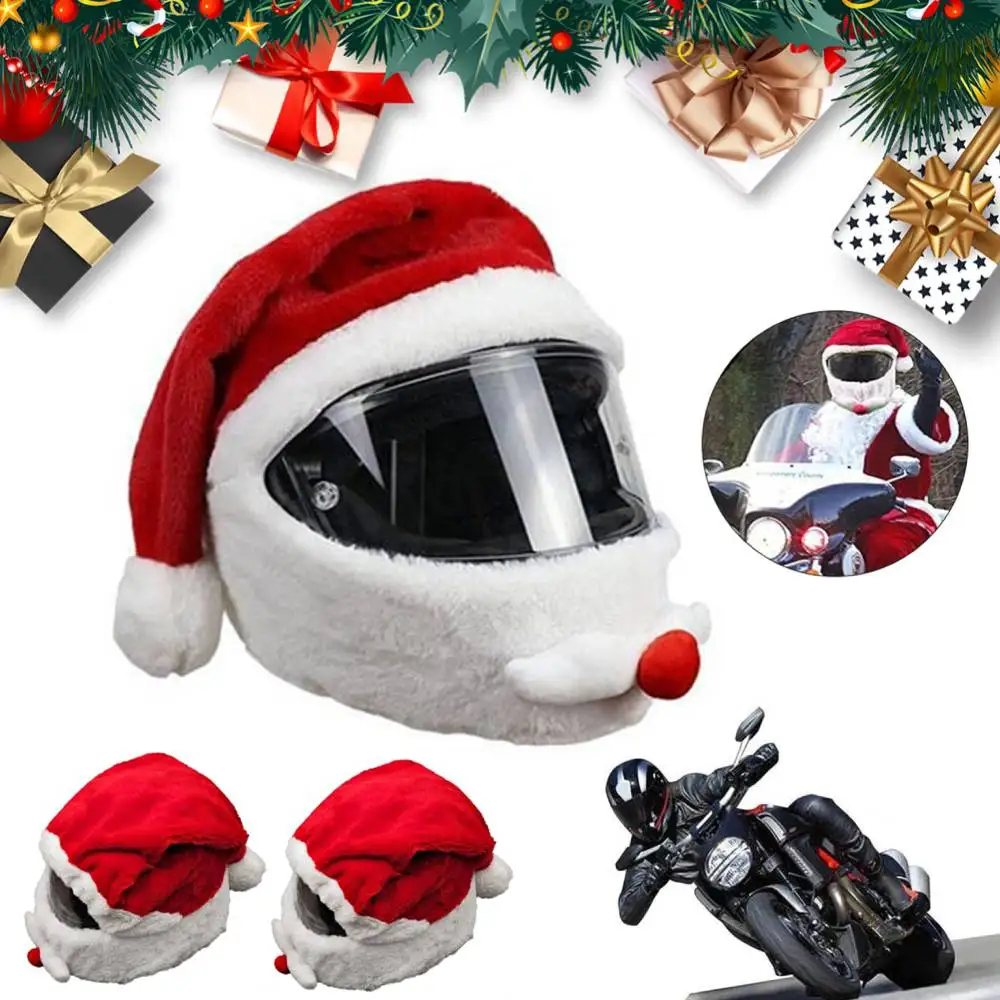 1/2 Uds casco de motocicleta dibujos animados casco de felpa casco de ciclismo cara completa sombrero seguro cubierta protectora para Navidad al aire libre Personal