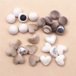 50 pz carino tessuto di flanella coperto bottoni cuore giardino domestico Flatback Cabochon artigianato Scrapbooking fai da te, 15*17mm
