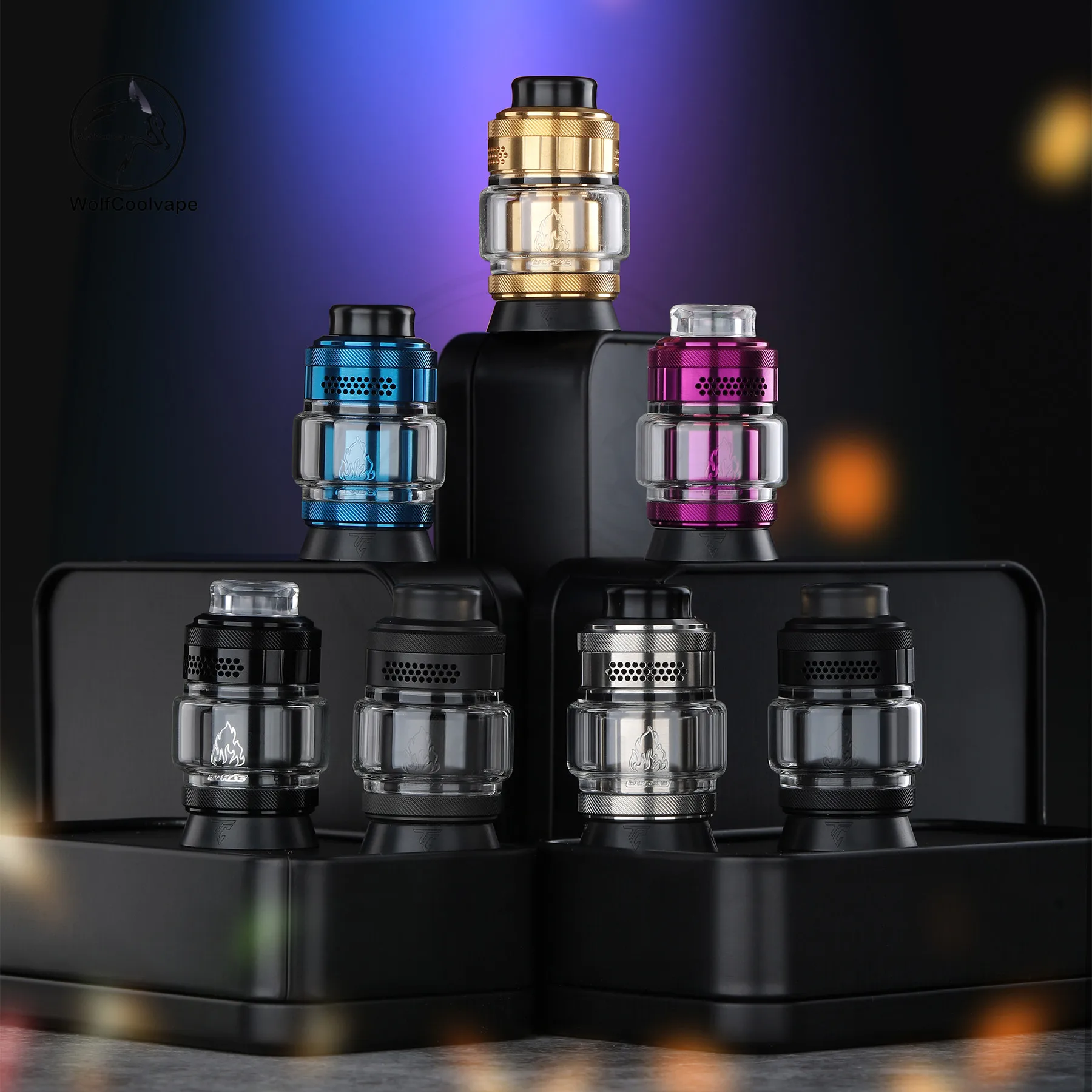 Wolfcoolvape Thunder Cloud Blaze Solo 2 RTA رذاذ خزان قابل لإعادة البناء 3.5 مل / 5.5 مل 25 مم rta خزان vape البخاخة