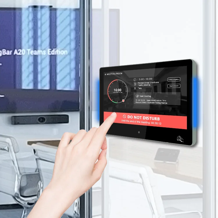 Wall-mounted meeting room digital signage Android digital touchscreen panel meeting room reservation schedule display