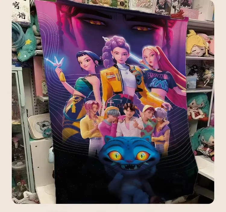 Couverture chaude k-pop Demon Hunter, couverture décorative multifonctionnelle douce, cadeaux d'anniversaire de haute qualité, nouvelle collection