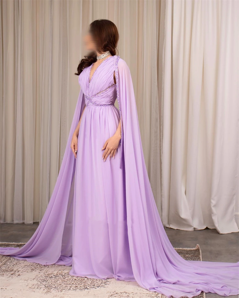 Customized Prom Dresses Eleagnt V Neck A-line Empire Sequin Party Dress Floor Length Cap Formal Evening Gowns robe de bal 칵테일드레스