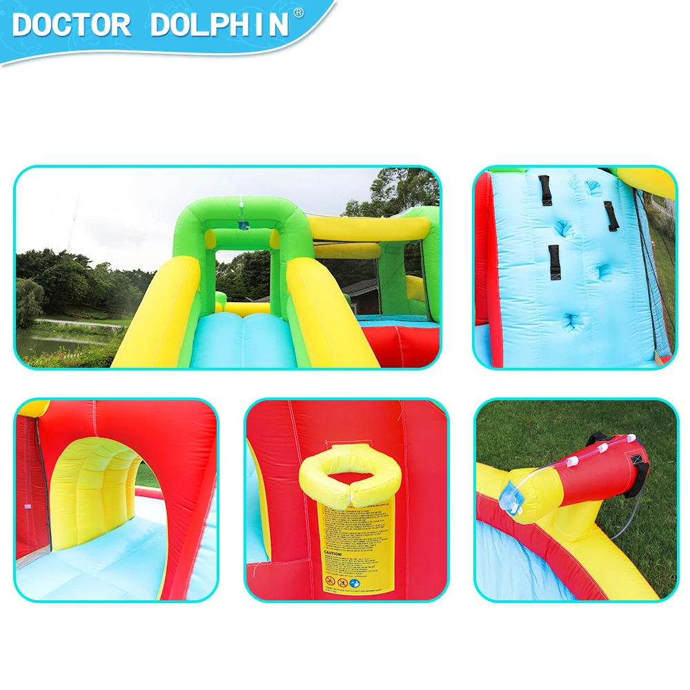 Doctor Dolphin New Design Summer Party Toy Outdoor Games Combo Commercial Double Bounce House Inflatable Water Slide