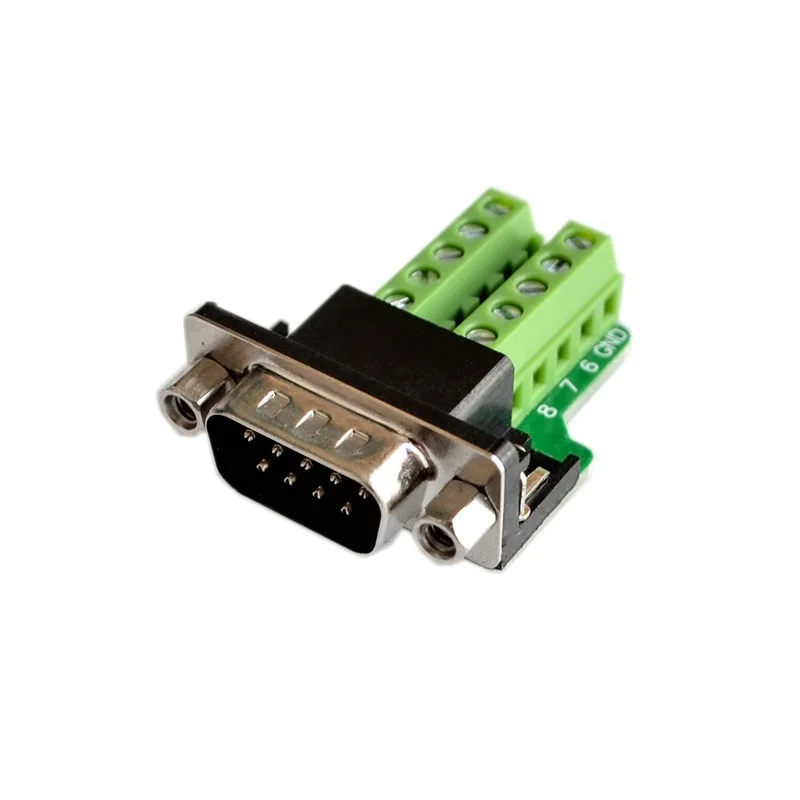 DB9 Male Head Free Welding Serial Port Adapter Head With Shell 485 Plug RS232 COM Transfer Line Terminal