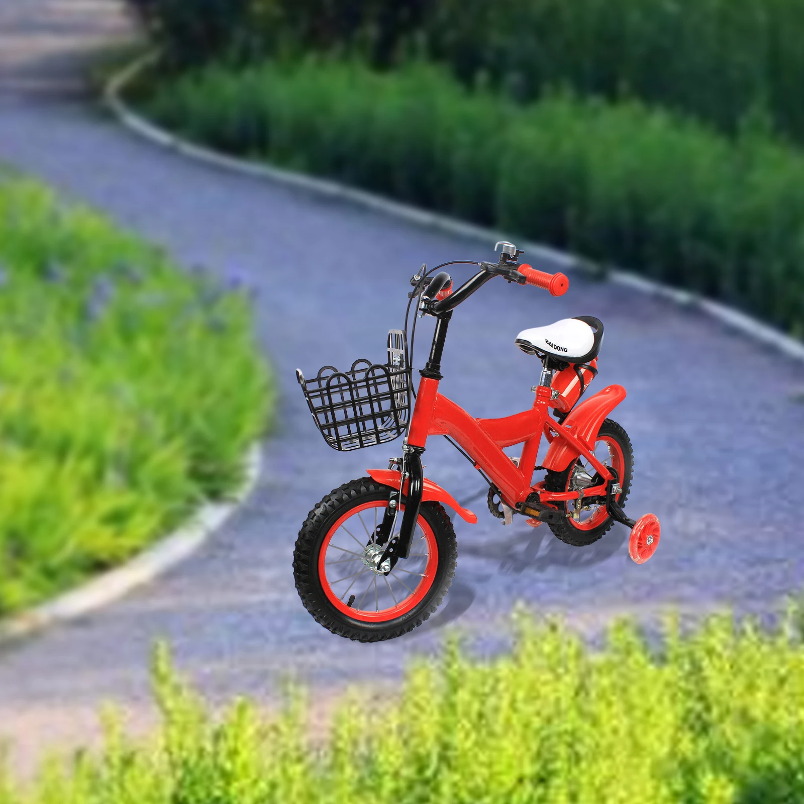 12Inch Children Bicycle Modern and Simple Kids Bicycle with 80kg Bearing Capacity for Boys and Girls