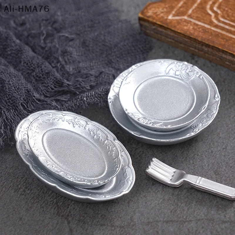 

10Pcs/Set 1:12 Dollhouse Miniature Dining Plate Dish Simulation Kitchen Tableware Toy For Doll House Decoration Accessories