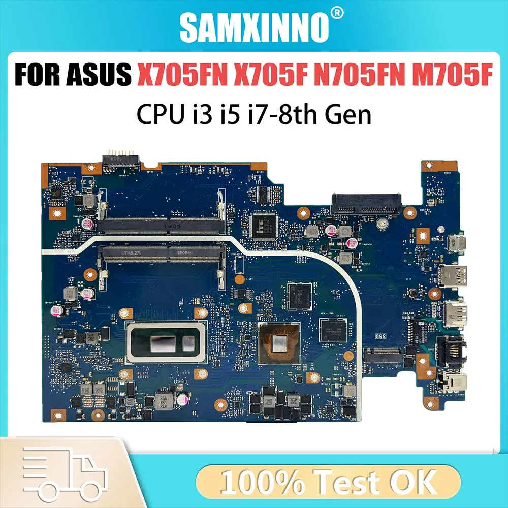 Papan Utama komputer Laptop ASUS VivoBook X705FN X705F N705FN M705F Motherboard i5 8265U i7 8565U GPU MX150 V2G Systemboard