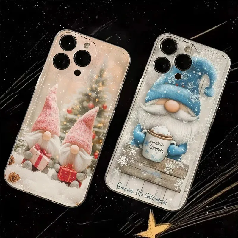 Christmas Winter Snow Gnome Phone Case For Samsung S25 S24 S23 S22 S21 S20 Note20 Note10 Plus Ultra Lite 5G Clear Soft TPU Cover