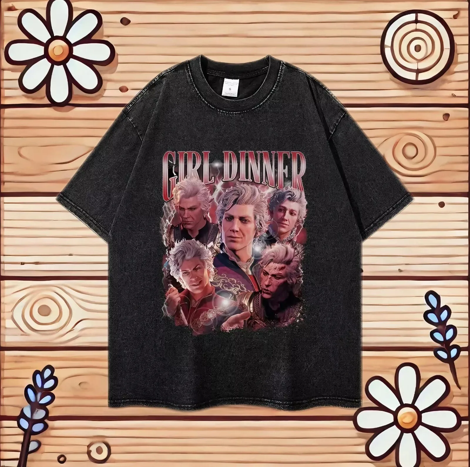 Baldur's Gate 3 Gamer أنا أحب صديقتي الجرافيك تي شيرت خمر Astarion القوطية غسلها القطن تي شيرت Ropa Hombre الملابس