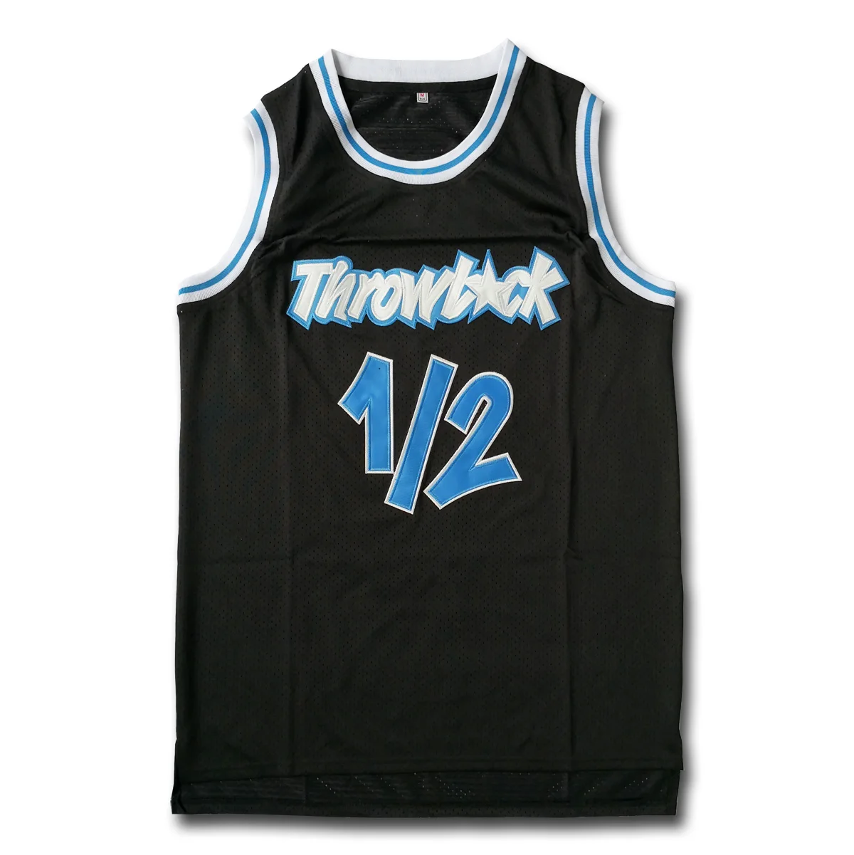 MĘSKI TRROWBACK#1/2 L.P. BLACK EMBROIDERY COLLEGE KOSZULKA BASKETBALL ROZMIAR S-3XL