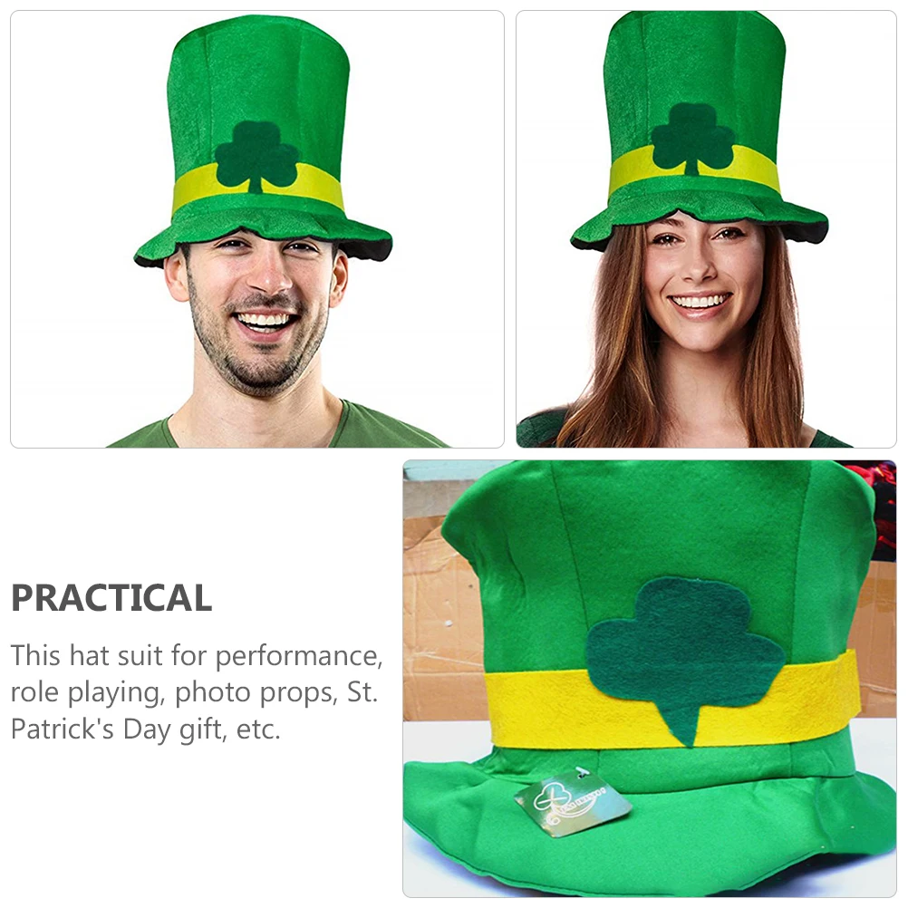 

1Pc Adorable StPatricksDayHat FestiveAtmosphere GreenPartyHat RolePlaying Accessory LightweightCostume Headwear