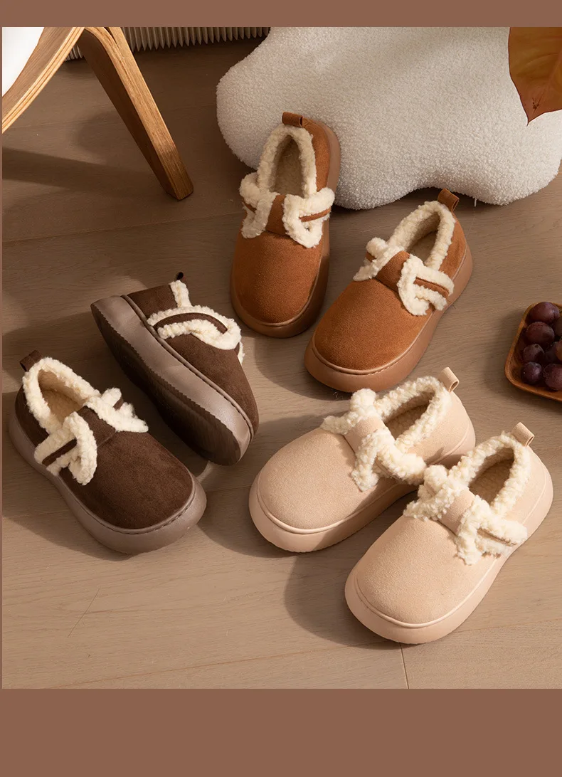 Shevalues Verstellbare, mit Fleece gefütterte Baumwollschuhe für Damen, rutschfeste Outdoor-Hausschuhe, Winter-Slipper, flauschige, gemütliche, warme Schuhe – Detail 23