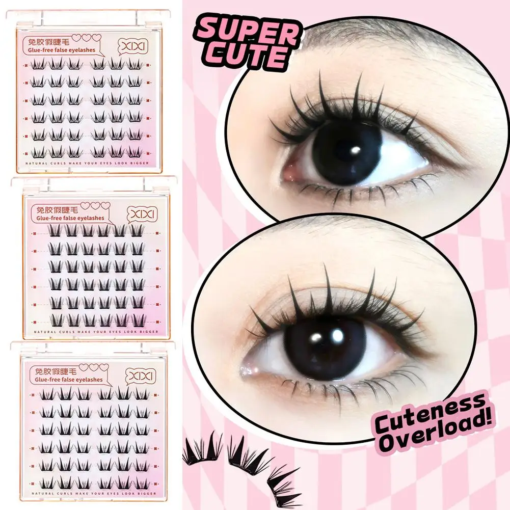

Soft Natural Eyelashes Thick False Eyelashes Star Eyelashes Self-adhesive Individual Daily Makeup Lashes Dating D0G2