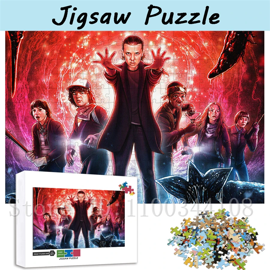 

Пазлы с персонажами сериала «Очень странные дела» 108/200/300/500/1000/1500 элементов, популярные головоломки по мотивам популярного телешоу, развивающие игры-головоломки