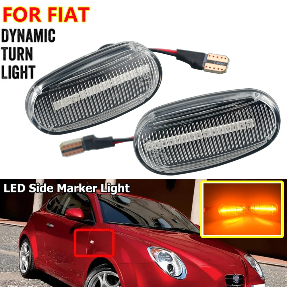 LED Sequential Lamp Dynamic Blinker Indicator Side Marker Turn Signal Light For Alfa Romeo Mito 955 147 GT 937 Fiat Bravo 2