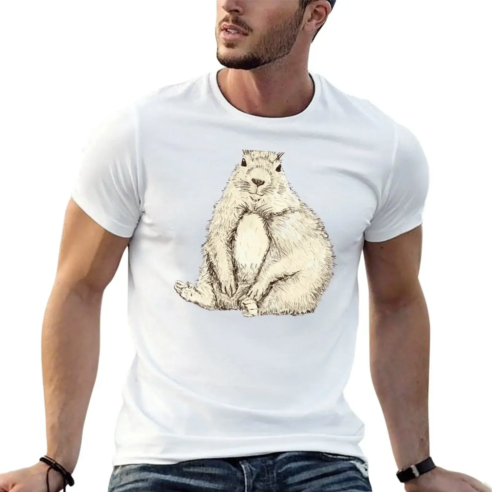 

Fat Little Groundhog T-Shirt animal prinfor boys anime graphics t shirts for men graphic