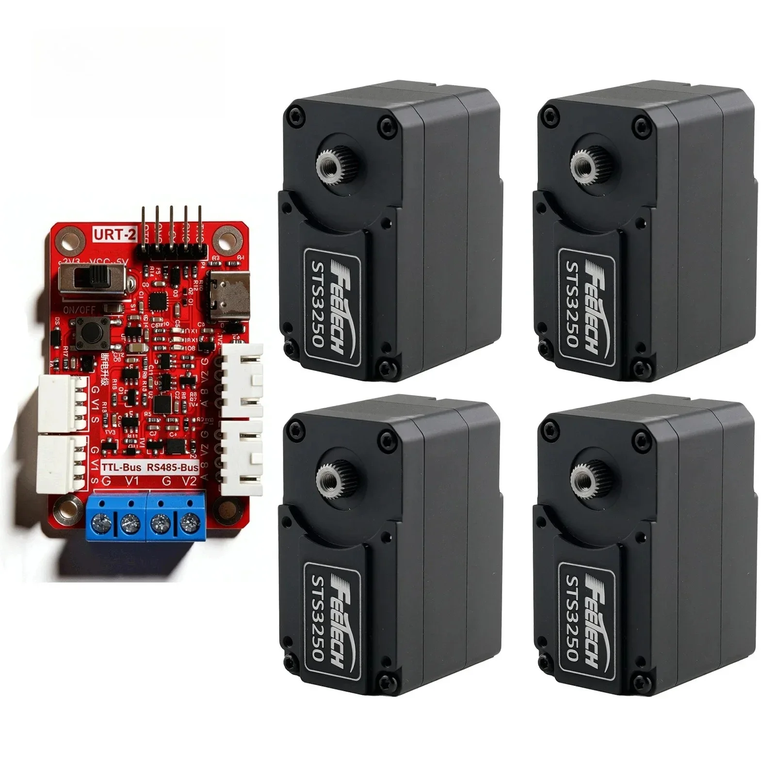 Feetech STS3250 12V 50kg Coreless Motor Servo Double Shaft with Magnetic Encoder TTL Protocol for Robot Arm 360 Degree Angle
