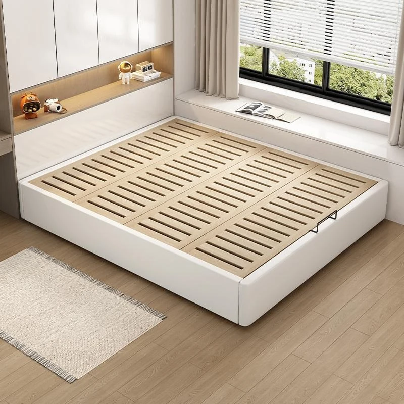 

All solid wood beech row skeleton bed tatami, storage, no back bed