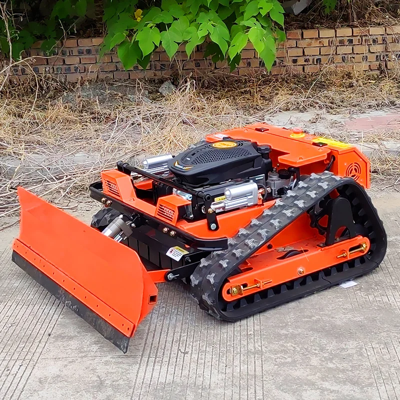 Customized professional lawn mowing robot with a push shovel, capable of snow removal and lawn weed removal