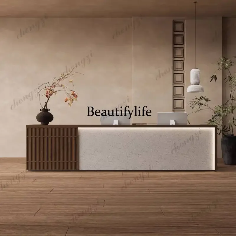 A68Drawers Storage Reception Desks Vintage Black Corner Classic Reception Desks Luxury Modern Mostrador Recepcion Office Furnitu