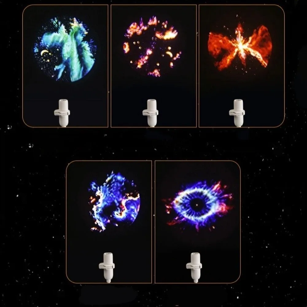 360 Degree Rotating Star Projector Light USB Powered Interchangeable Slides Galaxy LED Projector Flexible Neck Night Light Room
