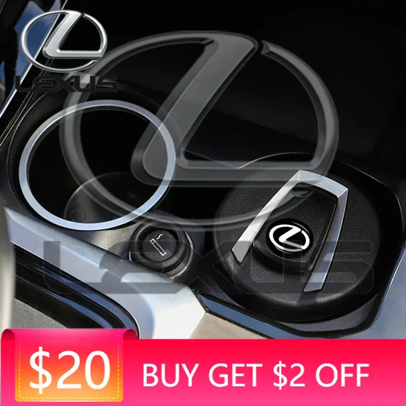 

Emblems Car Ashtray Garbage Can LED Light Creative Ashtray Accessories For Lexus RX300 RX450 EX300h IS200 IS250 IS300 GS300 NX G