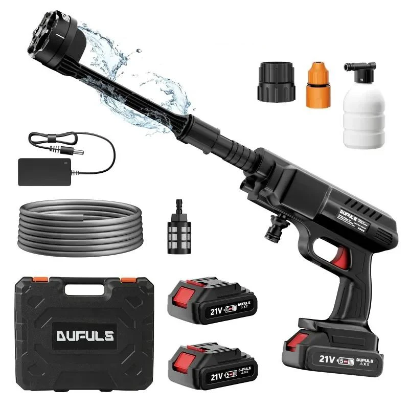 High Pressure Washers Cordless Battery Powered Self Priming Cleaning Gun 4 Types Nozzles Foam Injection Garden Car Clean Tools