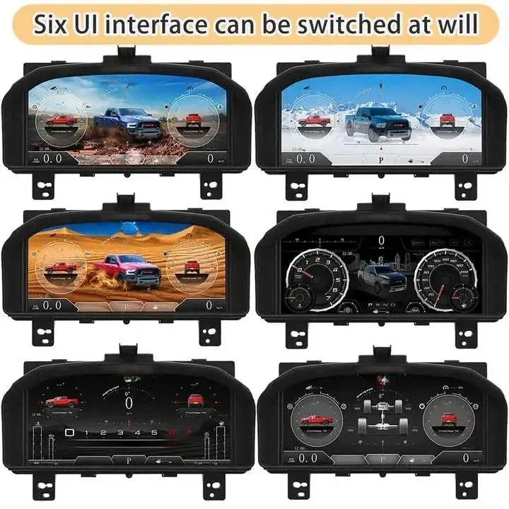 13.1インチ 車載デジタルメータークラスター Ram 1500 2500 3500 2008-2012用 インストルメントLCDパネル ダッシュボード スピードメーターディスプレイ