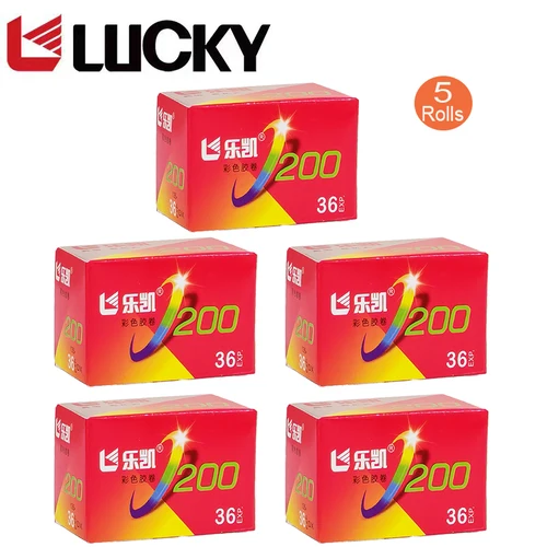 Imagen 2 del producto 1-10 rollos LUCKY C200 35 mm Color Actualización Nuevo LUCKY C200 ISO200/24 °   Película en color 36 exp por rollo para cámara de película Kodak 135 de 35 mm