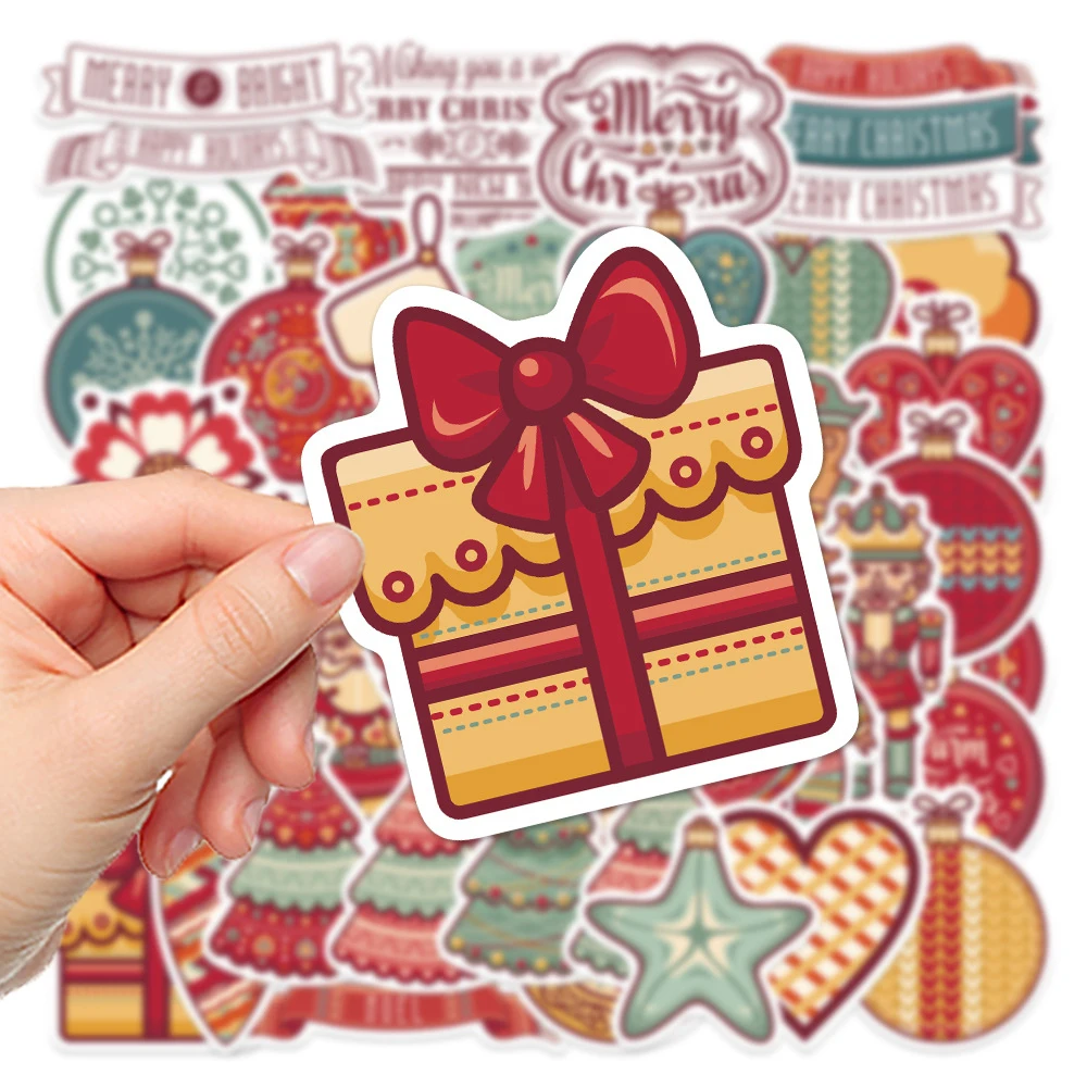 

10/30/48pcs Retro Cartoon Christmas Pendant Graffiti Stickers Cute Decals Toys DIY Laptop Luggage Scrapbook Funny Sticker Decor