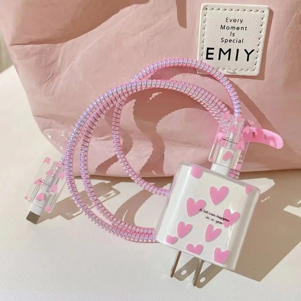 20W Charger Charger Protector Cute Cartoon Cable Charger Protector Cover Simplicity Lovely for Iphone 15 14 13 12 Pro Max