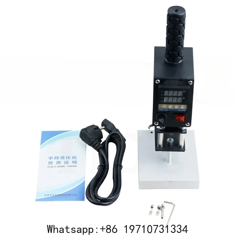 500W Handheld Copper Mold Hot Stamping Machine for Embossing Logo Cake Leather Embossing Wood Stamp Tool for Logo/Label Imprint