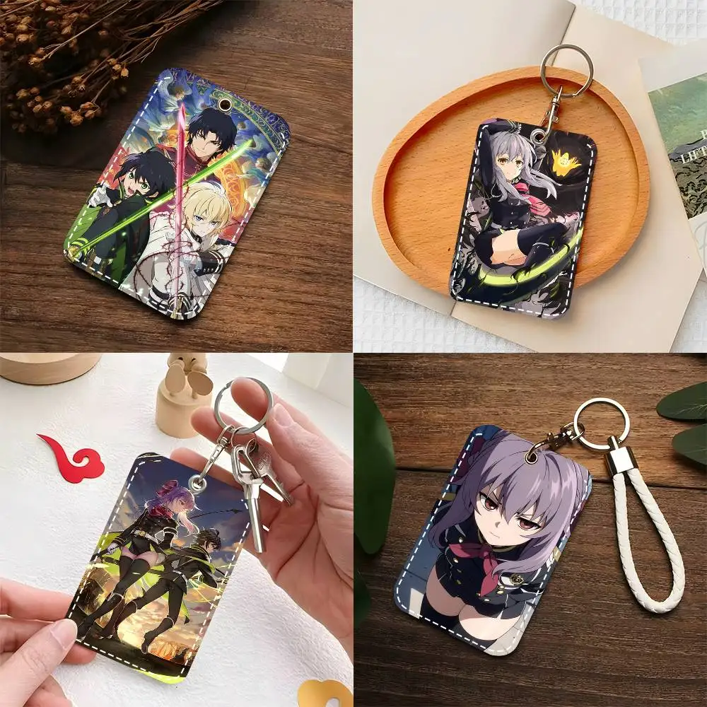 

1 шт. Брелок-картхолдер «Серафим» (аниме), кожаный чехол для карт, брелок для ключей, держатель для карт, кольцо для ключей