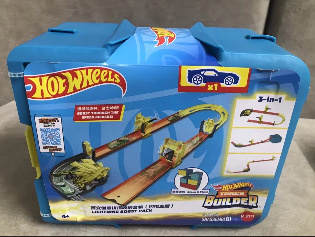 Disponibile Set di binari Hot Wheels - Kit di sfida per acrobazie da corsa per lanciatore di auto in lega Giocattoli per ragazzi Modello FWM85 Regali per le vacanze