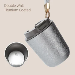 Double Wall Titanium Coated Thermos Cup Thermal Mug Portable Mini 280ML Tumbler Insulated 8 hours Ti Water Bottle Vacuum Flasks