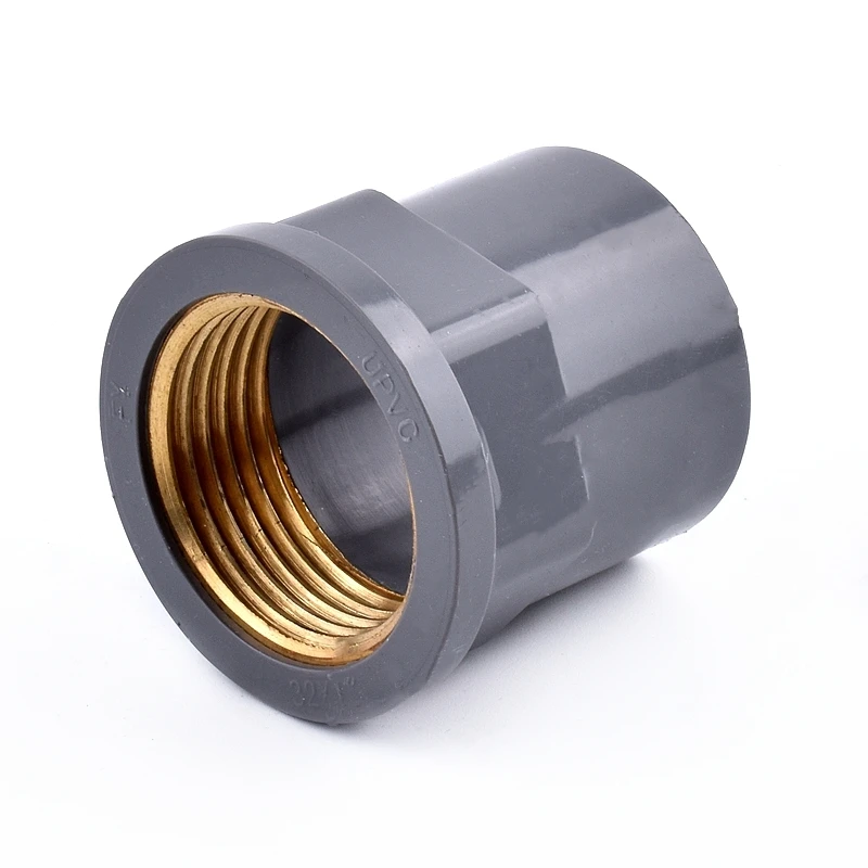 1-3Pcs 20~32mm To 1/2~1 Inch Grey PVC Copper Female Thread Pipe Socket Straight Garden Irrigation Water Supply Tube Joints