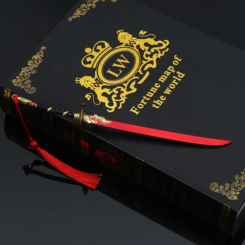 Armas de Metal Naraka Bladepoint de 22cm/8,66 pulgadas, Yin Yang, sombra roja, hoja de demonio, modelos de aleación, juguetes, adornos de cuchillos, periféricos de juego