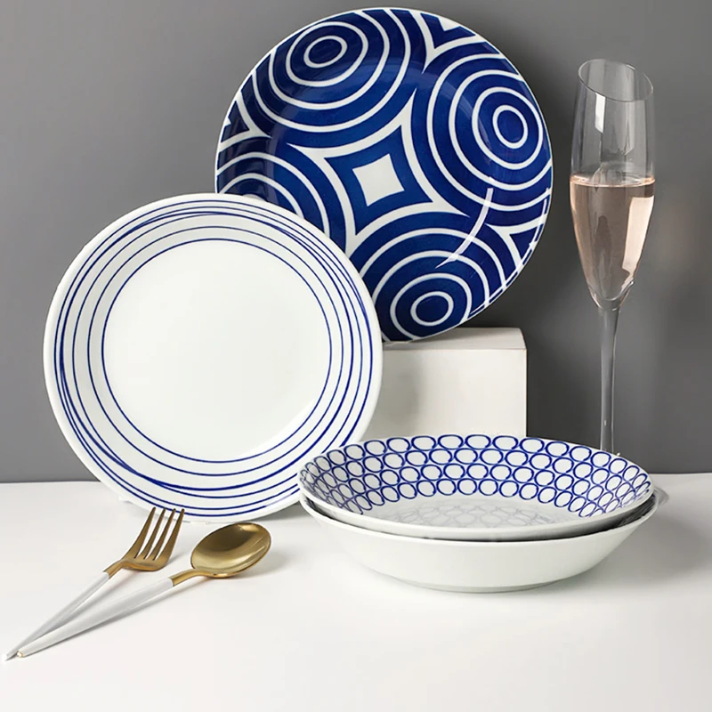 

Nordic Ceramic Kitchen Plate Set Wedding Aesthetic Pasta Salad Dishe Tableware Japanese Pratos De Jantar Serving Tray Dinnerware
