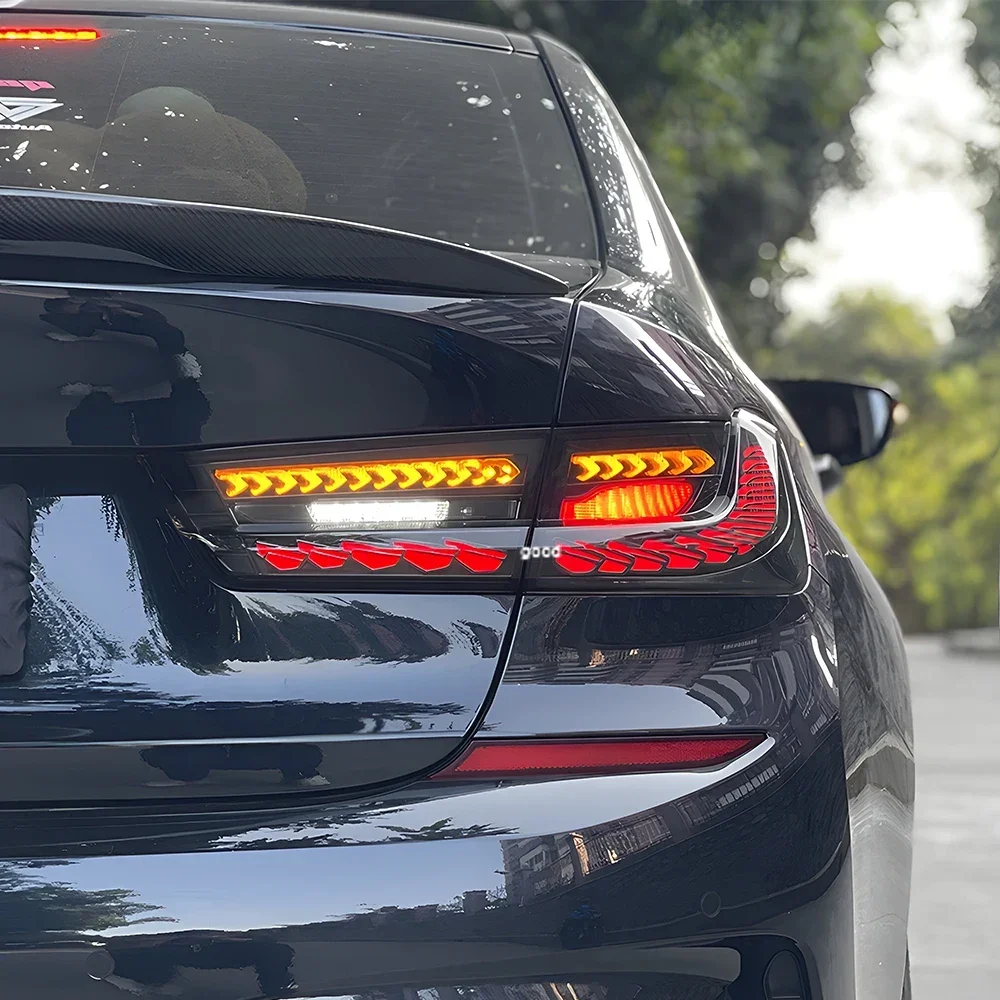 

Для BMW 3 серии G20 G28 320i 325i 330i 2020-2024 Обновление автомобильных задних фонарей в сборе, светодиодные задние фонари с двойной шкалой дракона, аксессуары