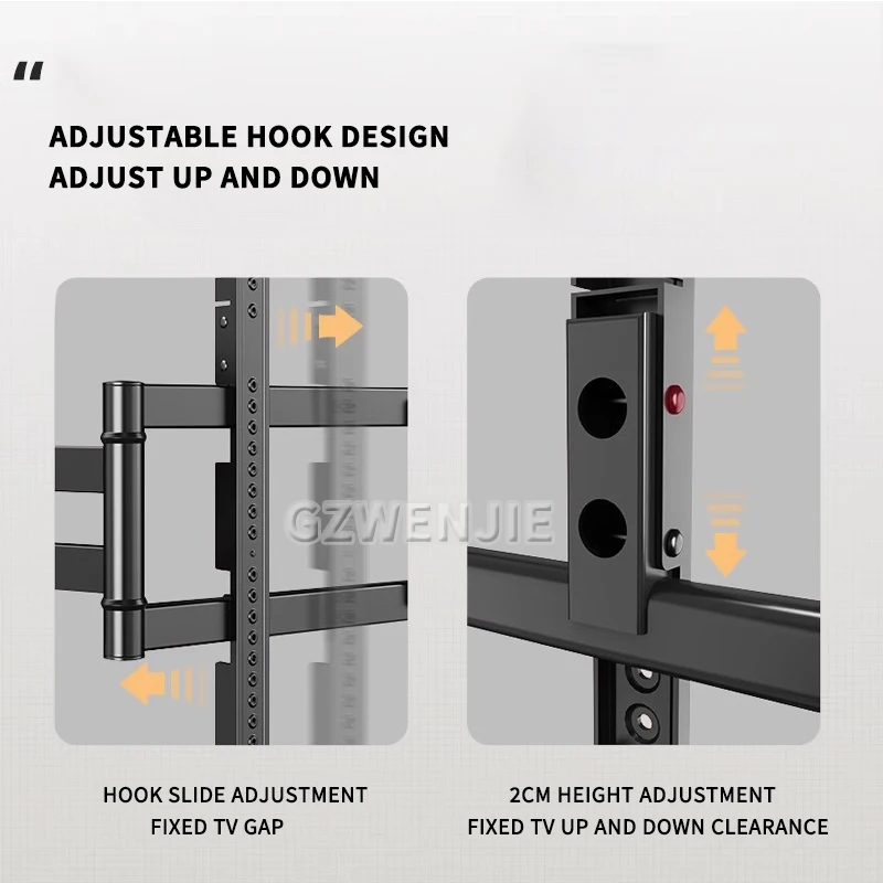 حامل تلفاز كامل الحركة مناسب لمعظم أجهزة التلفاز 32-120 بوصة، تعديل أفقي، دعامة تثبيت على الحائط للتلفزيون مع أذرع مفصلية
