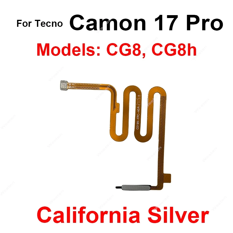 For Tecno Camon 17 18 17P 18P Pro Premier Touch Fingerprint Sensor Flex Ribbon Power Button Sensor Fingerprint Flex Cable Spare
