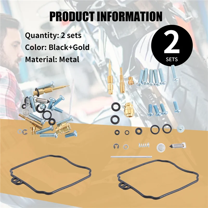 Leading-Edge-2 Set Motorcycle Carburetor Gaskets Repair Kit For XVS65A V-STAR 650 CLASSIC 1998-2005