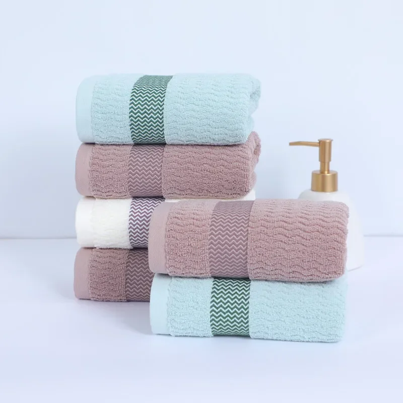 Set of 2 Thickened Absorbent Cotton Towels Quick Dry Soft Face Towels Pure Cotton Quick Absorbent Towels for Home Bathing