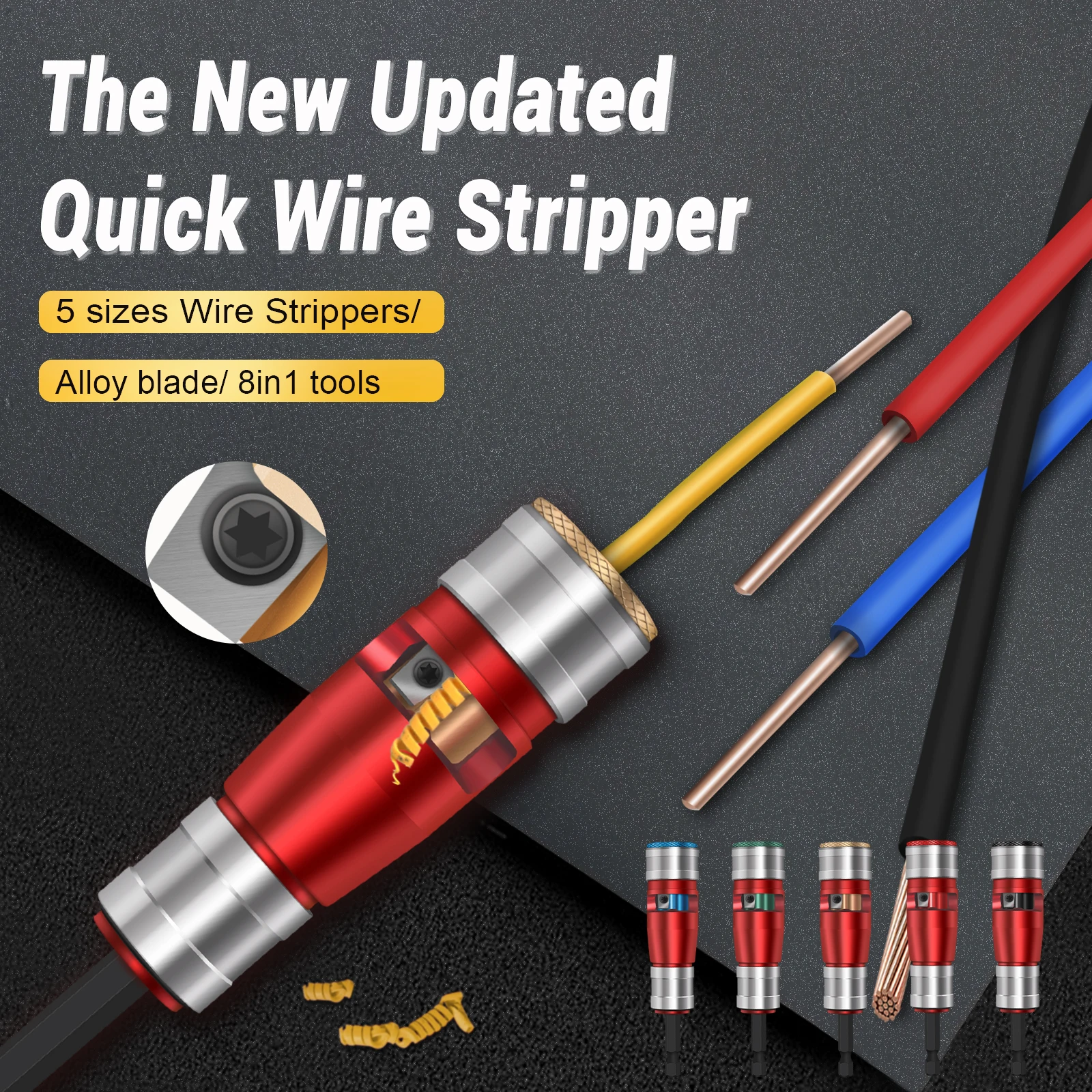 Imagem -03 - Wire Stripper Adequado para Furadeira Elétrica Compatível com Fios Duros e Macios Incluindo Ferramenta de Torção Awg Awg 10 Awg 12 Awg 14 Awg