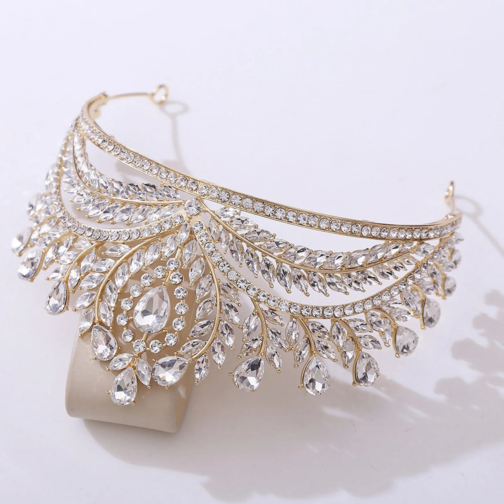 

Luxury Bridal Tiara Wedding Hair Accessories Princess Prom Crown For Women Elegant Half Round Hairband Marrigae Hair Jewelry