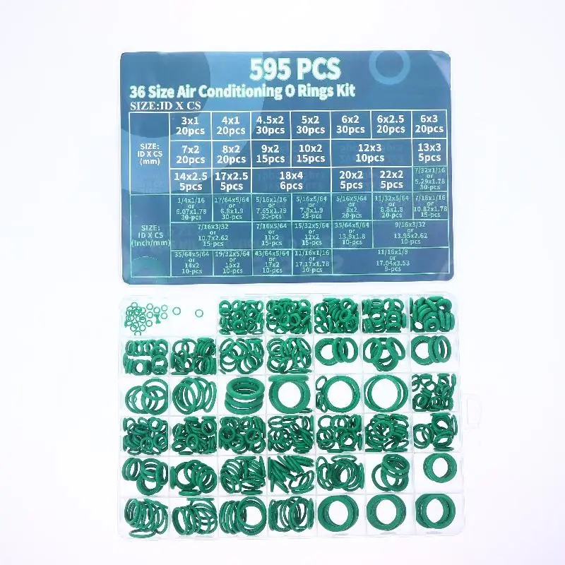 595/1020 Nitrile Rubber O-Ring Assortment for Car Air Conditioning & Plumbing Fixtures Repair Ideal Sealing Solution