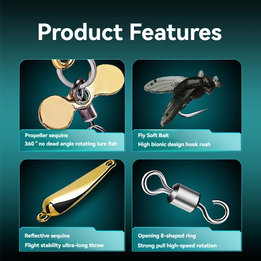 

Spinner Spoon Metal Bait Micro Fishing Fly Lure Small Sequins Copper Long Shot Baits For Bass White-striped Beakfish