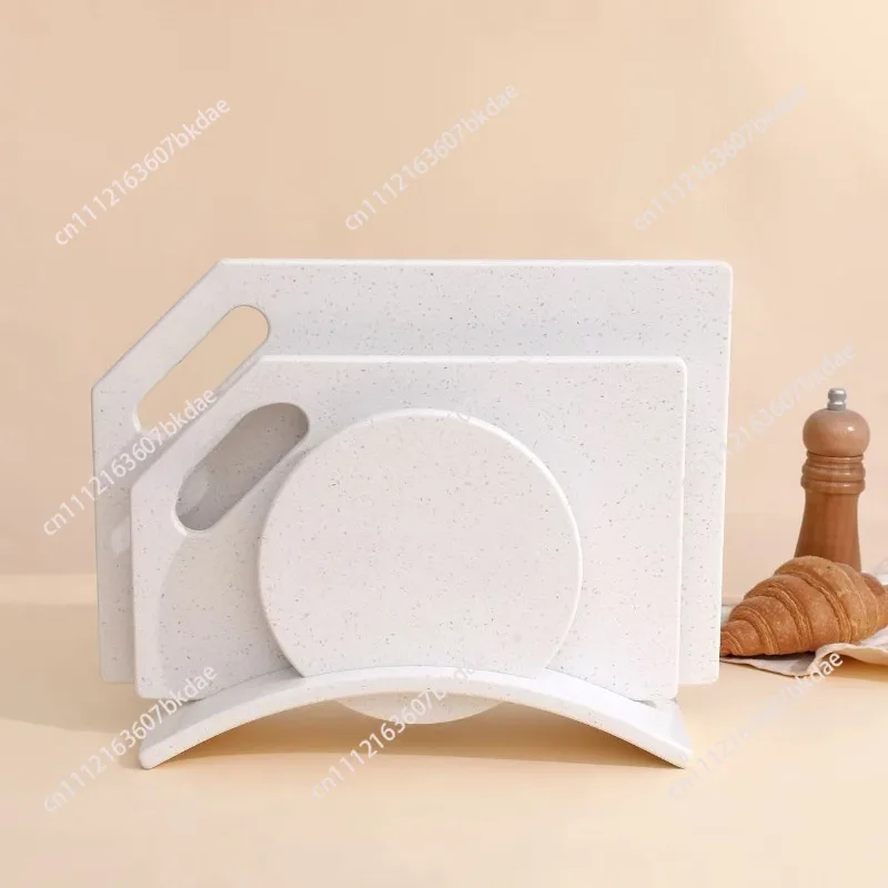 Nordic Marble Style Flat Cutting Board Antibacterial Mildew Resistant Design With Drainage Groove And Convenient Storage